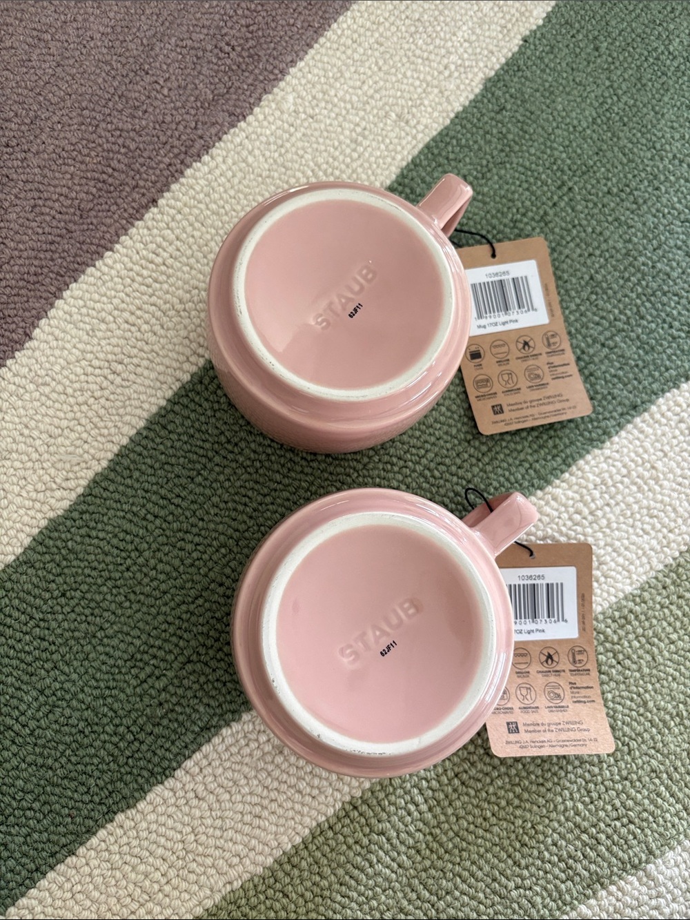 NWT Staub Stackable 17 oz Mugs Light Pink- Set of 2 - Picture 3 of 10
